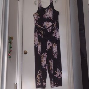 Maurices Floral Black Jumpsuit (J370)